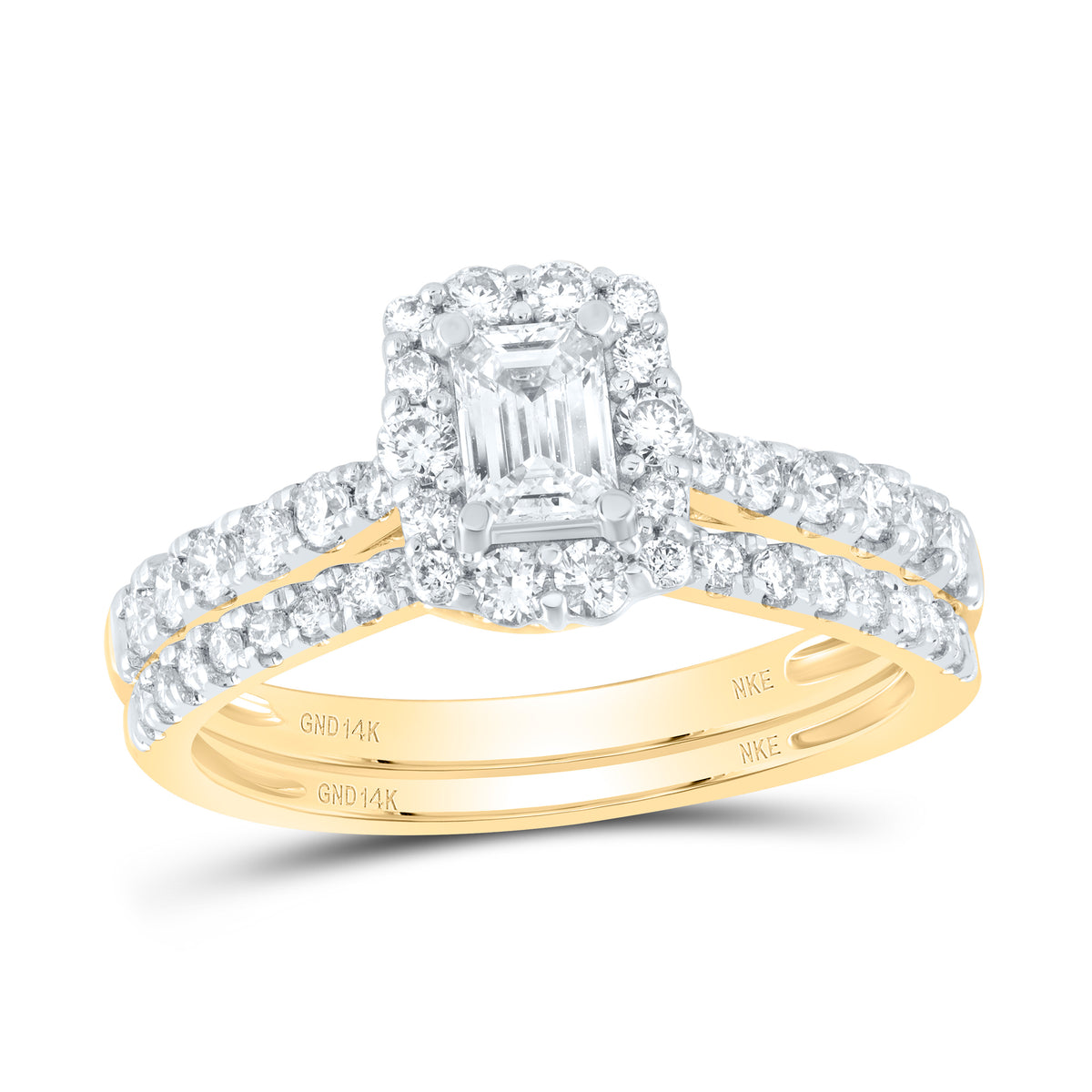 1CTW-DIA NKE 1/3CT-CEME  BRIDAL SET SINGLE HALO