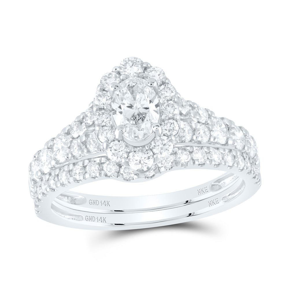 1 1/2CTW-DIA NKE 3/8CT-COVAL BRIDAL SET SINGLE HALO