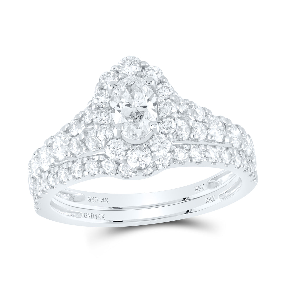 1 1/2CTW-DIA NKE 3/8CT-COVAL BRIDAL SET SINGLE HALO