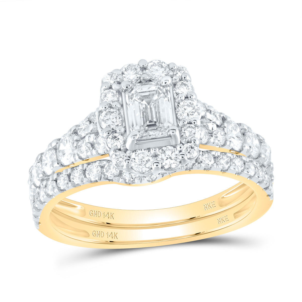 1 1/2CTW-DIA NKE 3/8CT-CEME BRIDAL SET ,SINGLE HALO