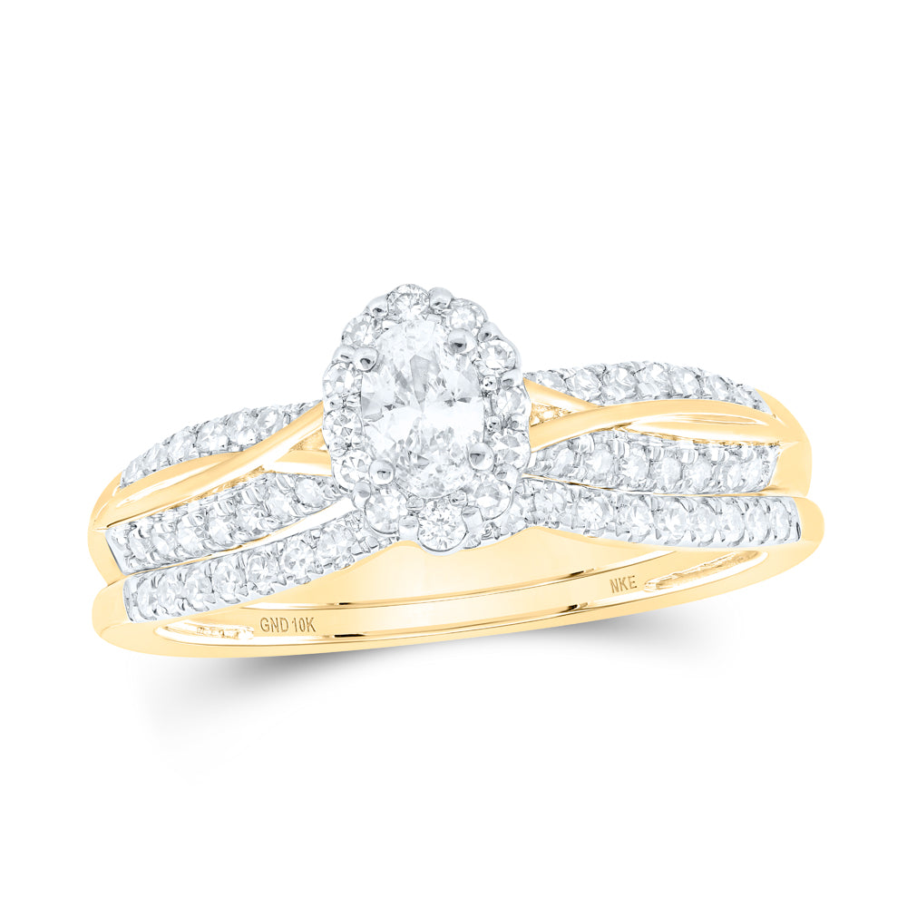 1/2CTW-DIA NKE 1/5CT-COVAL BRIDAL SET 1 HALO