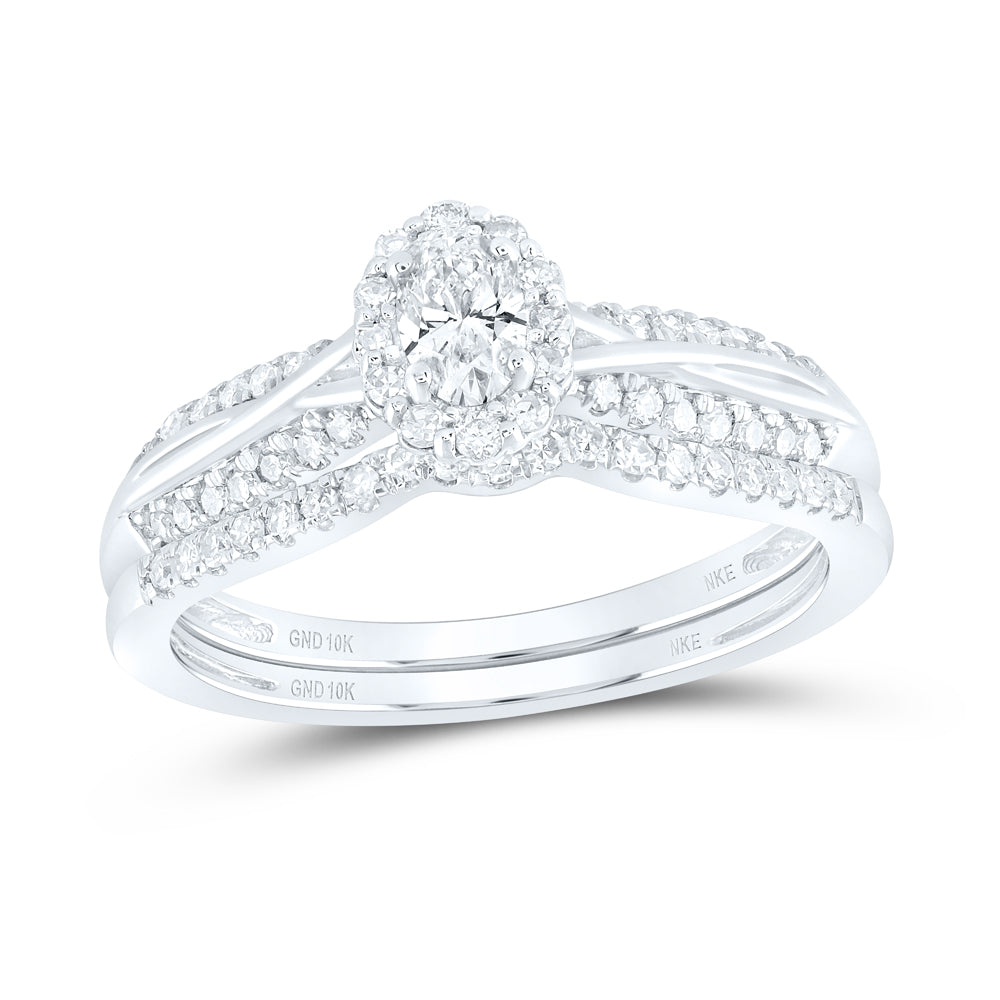 1/2CTW-DIA NKE 1/5CT-COVAL BRIDAL SET SINGLE HALO