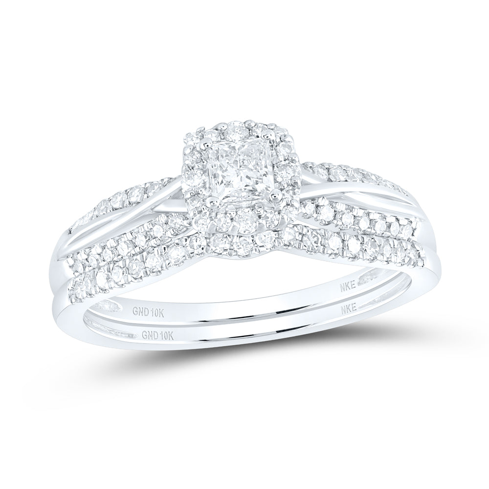 1/2CTW-DIA NKE 1/5CT-CPR BRIDAL SET SINGLE HALO
