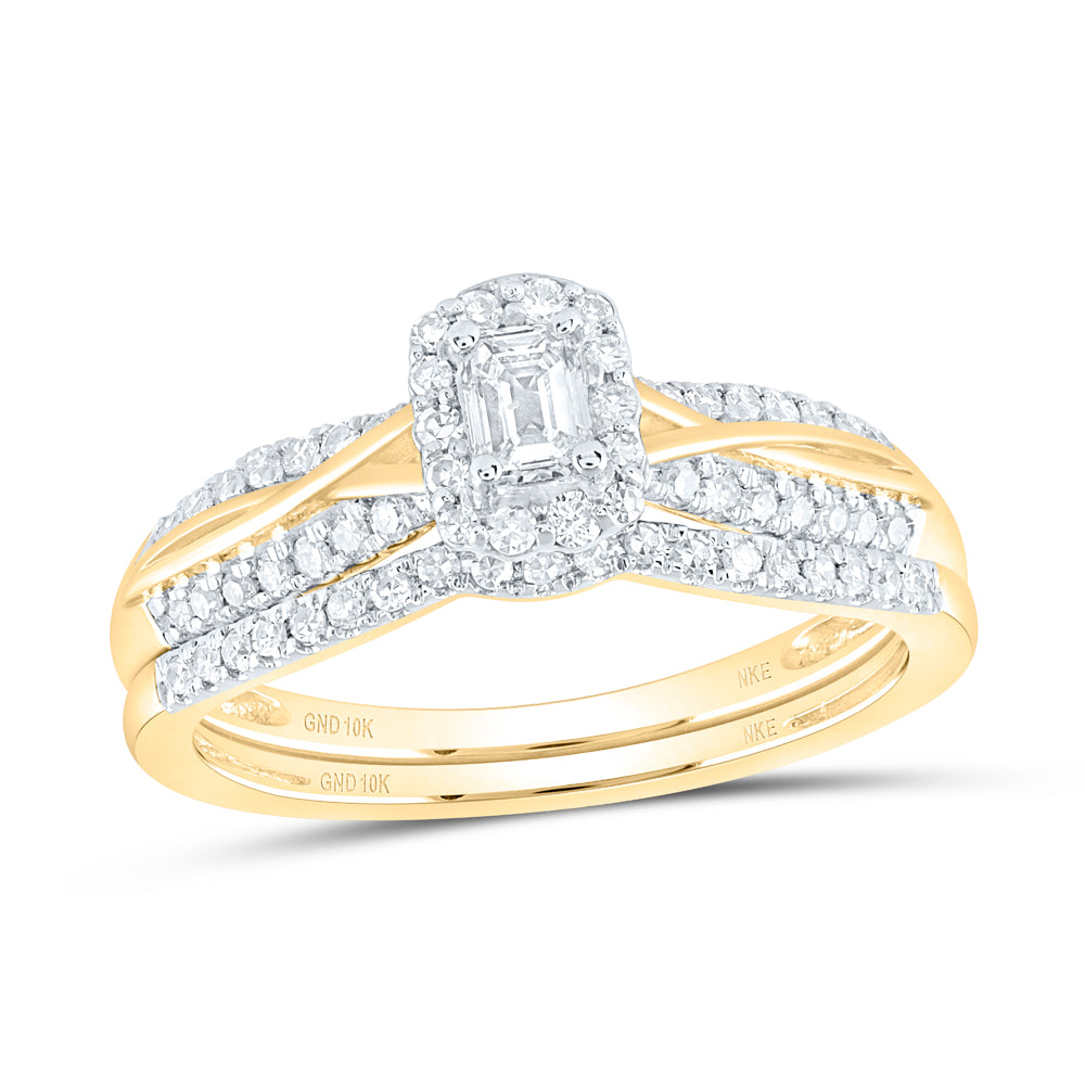 1/2CTW-DIA NKE 1/5CT-CEME BRIDAL SET SINGLE HALO