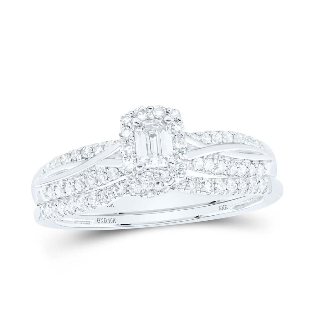 1/2CTW-DIA NKE 1/5CT-CEME BRIDAL SET SINGLE HALO
