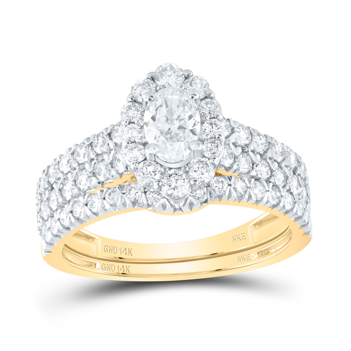 1 1/2CTW-DIA NKE 3/8CT-COVAL BRIDAL SET SINGLE HALO