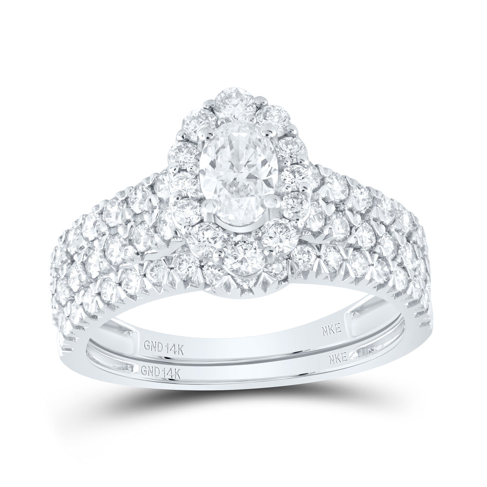 1 1/2CTW-DIA NKE 3/8CT-COVAL BRIDAL SET SINGLE HALO