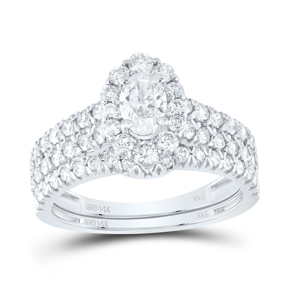 1 1/2CTW-DIA NKE 3/8CT-COVAL BRIDAL SET SINGLE HALO