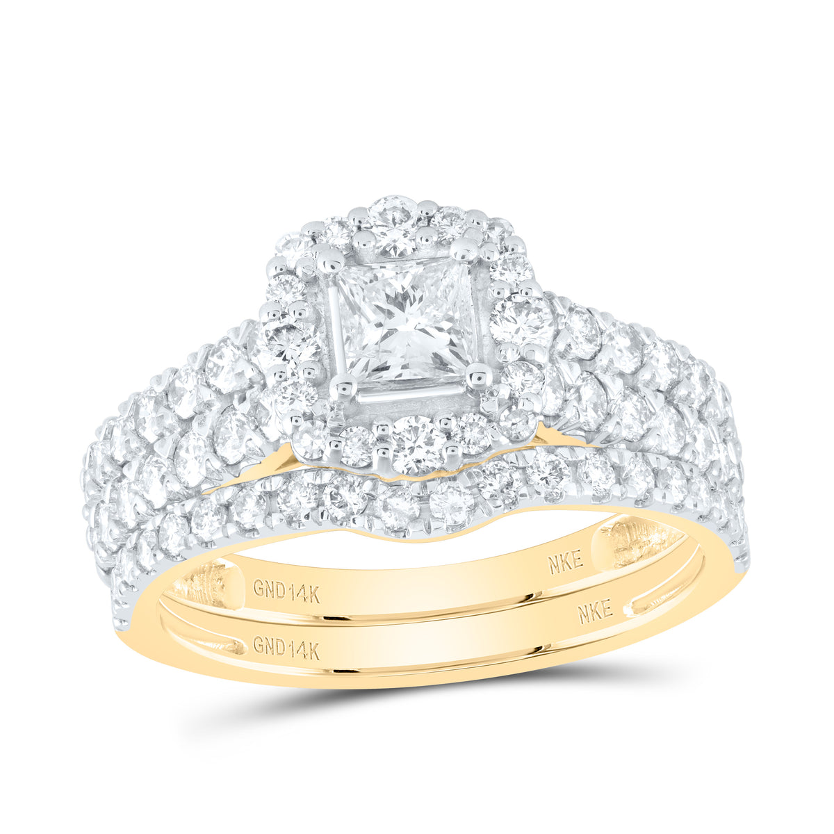 1 1/2CTW-DIA NKE 3/8CT-CPR BRIDAL SET SINGLE HALO