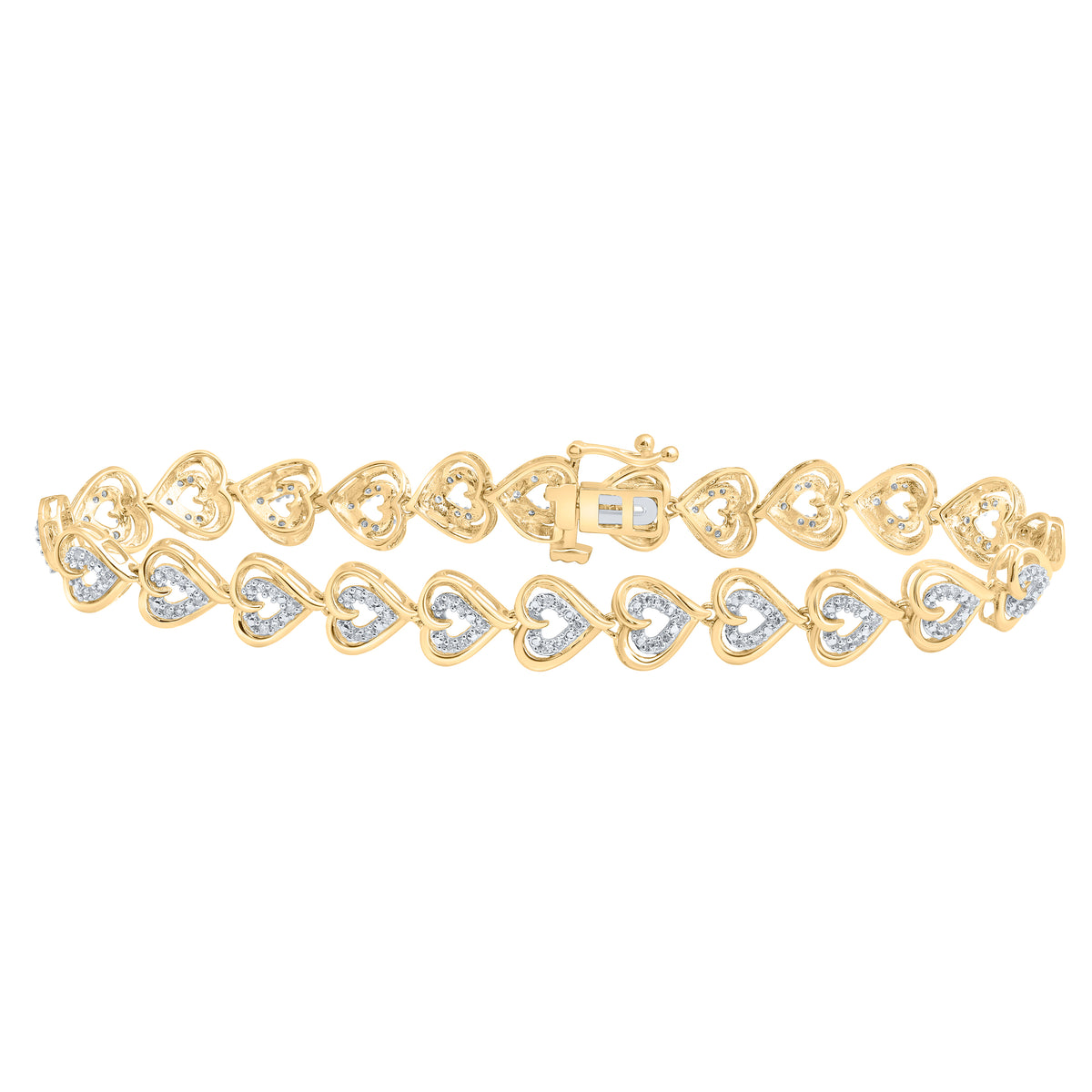 1/2CTW-DIA P2 (8.50MM) HEART BRACELET (7.25 INCH)