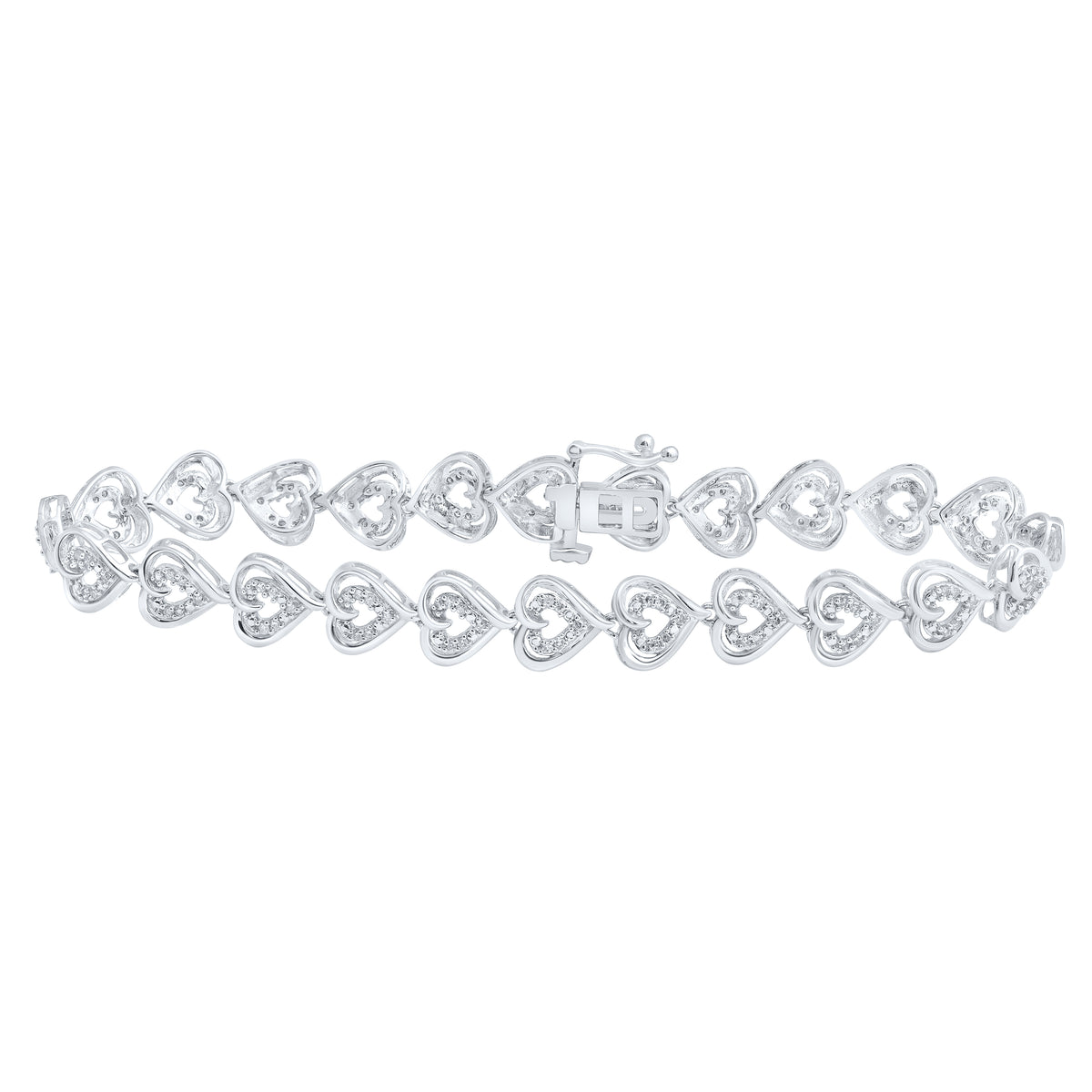 1/2CTW-DIA P2 (8.50MM) HEART BRACELET (7.25 INCH)