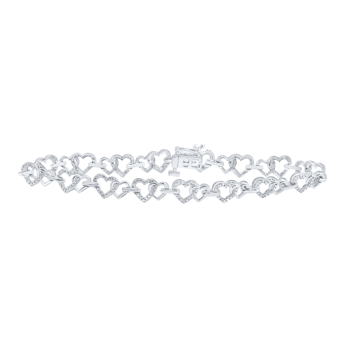 1/4CTW-DIA P2 (7.60MM) HEART BRACELET (7.25 INCH)