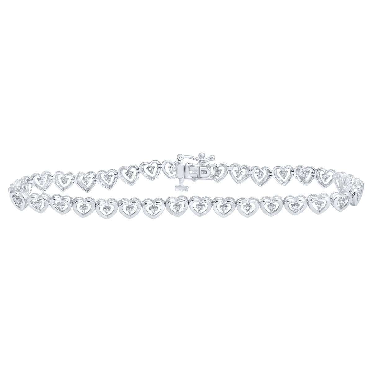 1/4CTW-DIA P2 (5.20MM) HEART BRACELET (7.25 INCH)