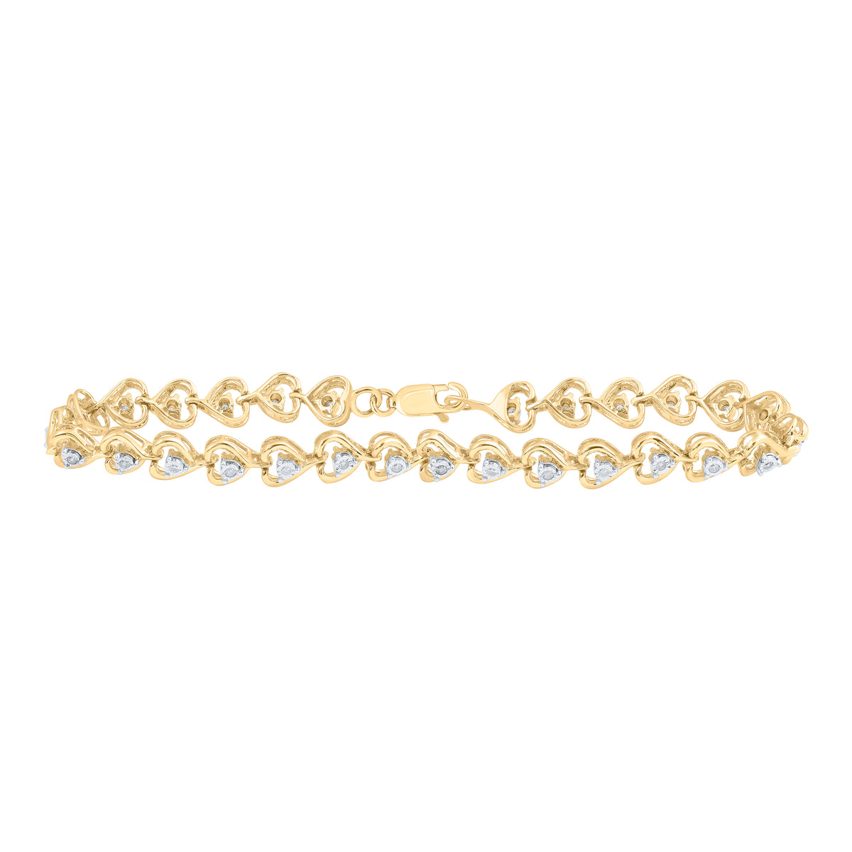 1/4CTW-DIA P2 (8.20MM) HEART BRACELET (7.25 INCH)