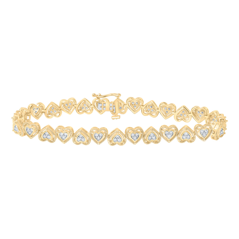 1CTW-DIA P2 (7MM) HEART BRACELET (7.25 INCH)
