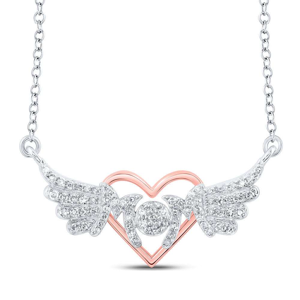1/5CTW-DIA NK MOM HEART NECLACE (18 INCH)