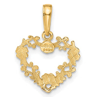 Load image into Gallery viewer, 14K Polished Floral Border Heart Pendant
