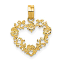 Load image into Gallery viewer, 14K Polished Floral Border Heart Pendant
