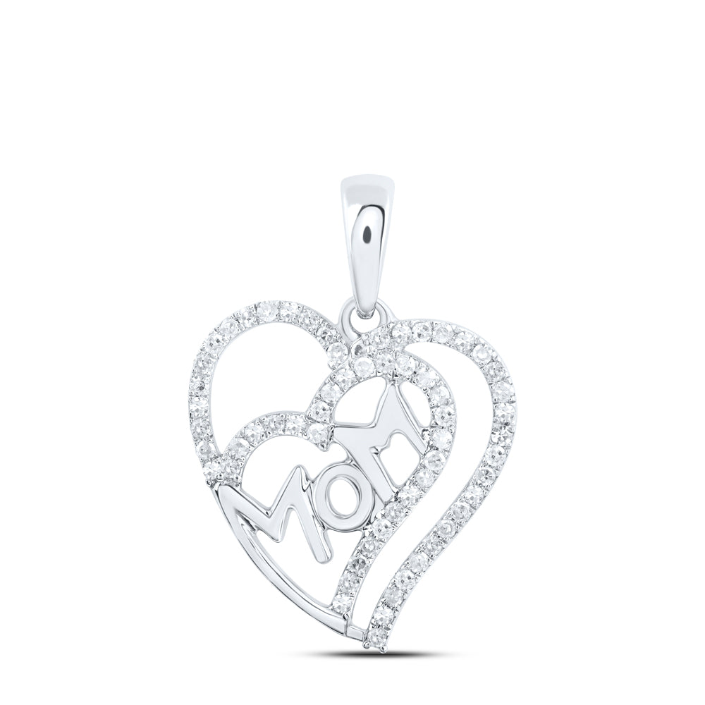 1/3CTW-DIA P1P2 GIFT MOM HEART PENDANT