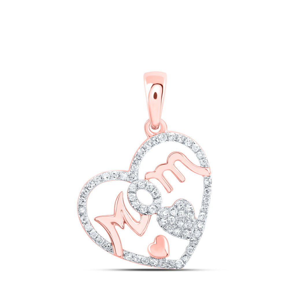 1/3CTW-DIA P1P2 GIFT MOM HEART PENDANT