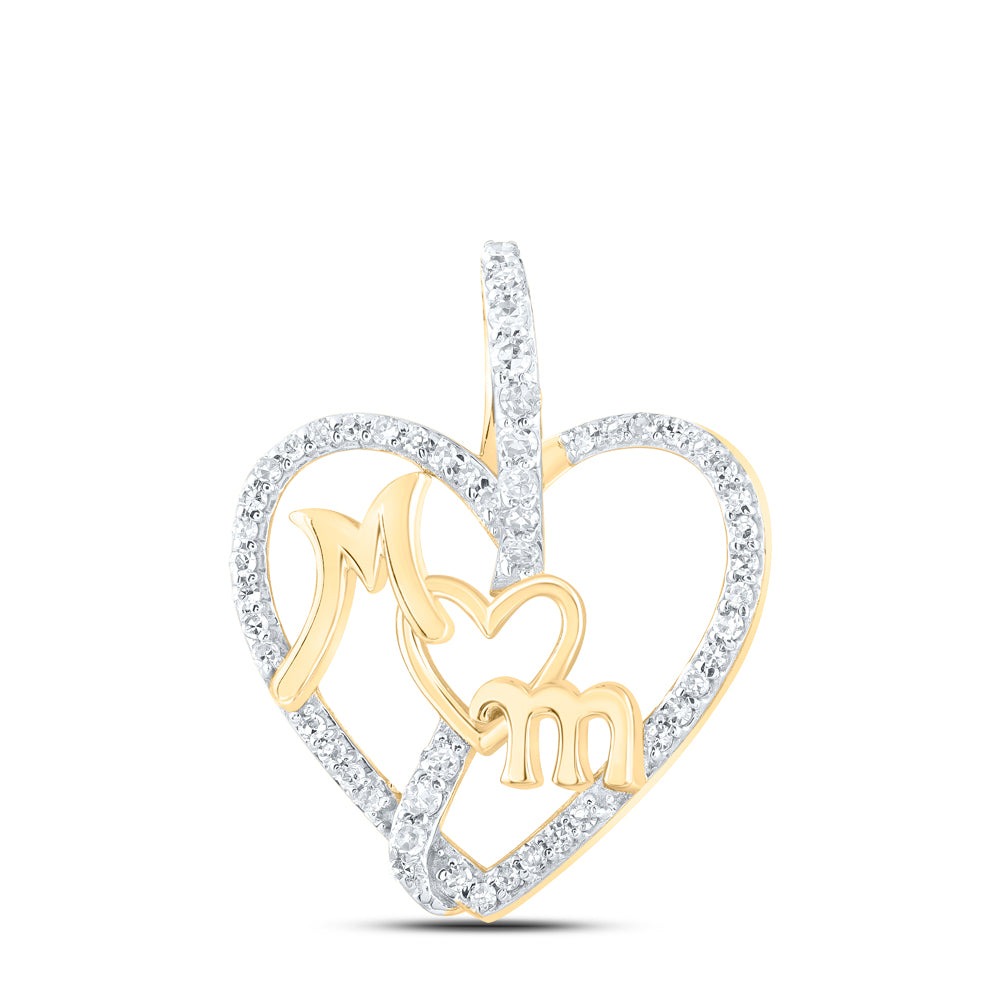 1/8CTW-DIA NK MOM HEART PENDANT