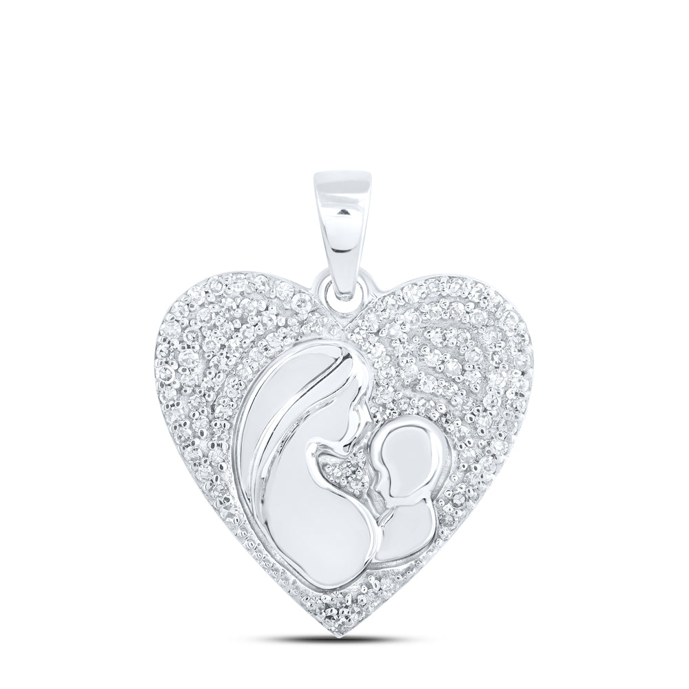1/5CTW-DIA NK MOM HEART PENDANT