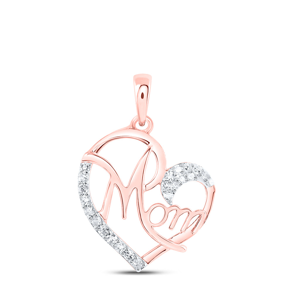 1/8CTW-DIA NK MOM HEART PENDANT
