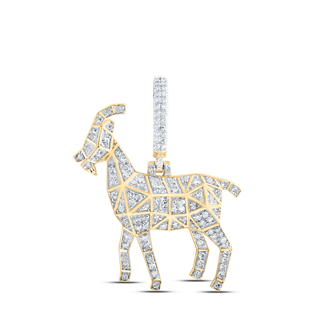 1/2CTW-DIA NK GOAT MENS CHARM