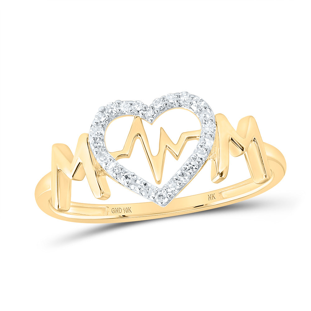 1/10CTW-DIA NK MOM HEART RING