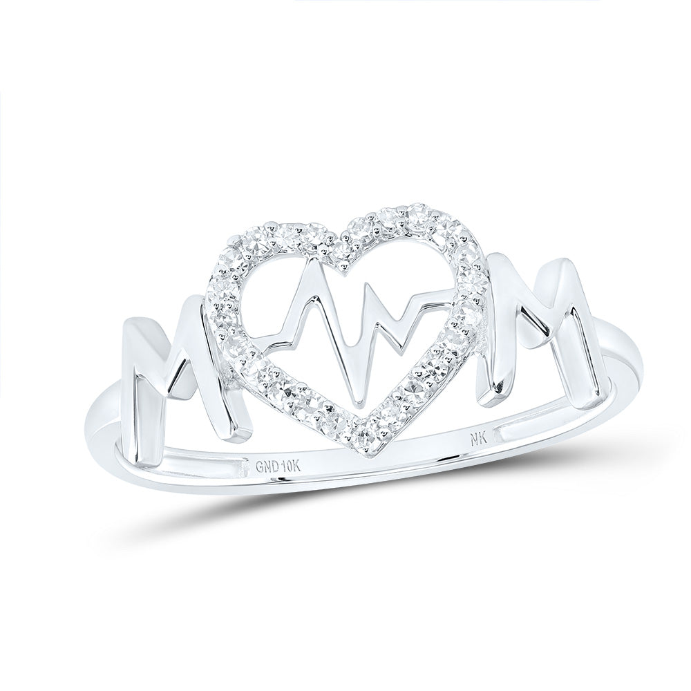 1/10CTW-DIA NK MOM HEART RING