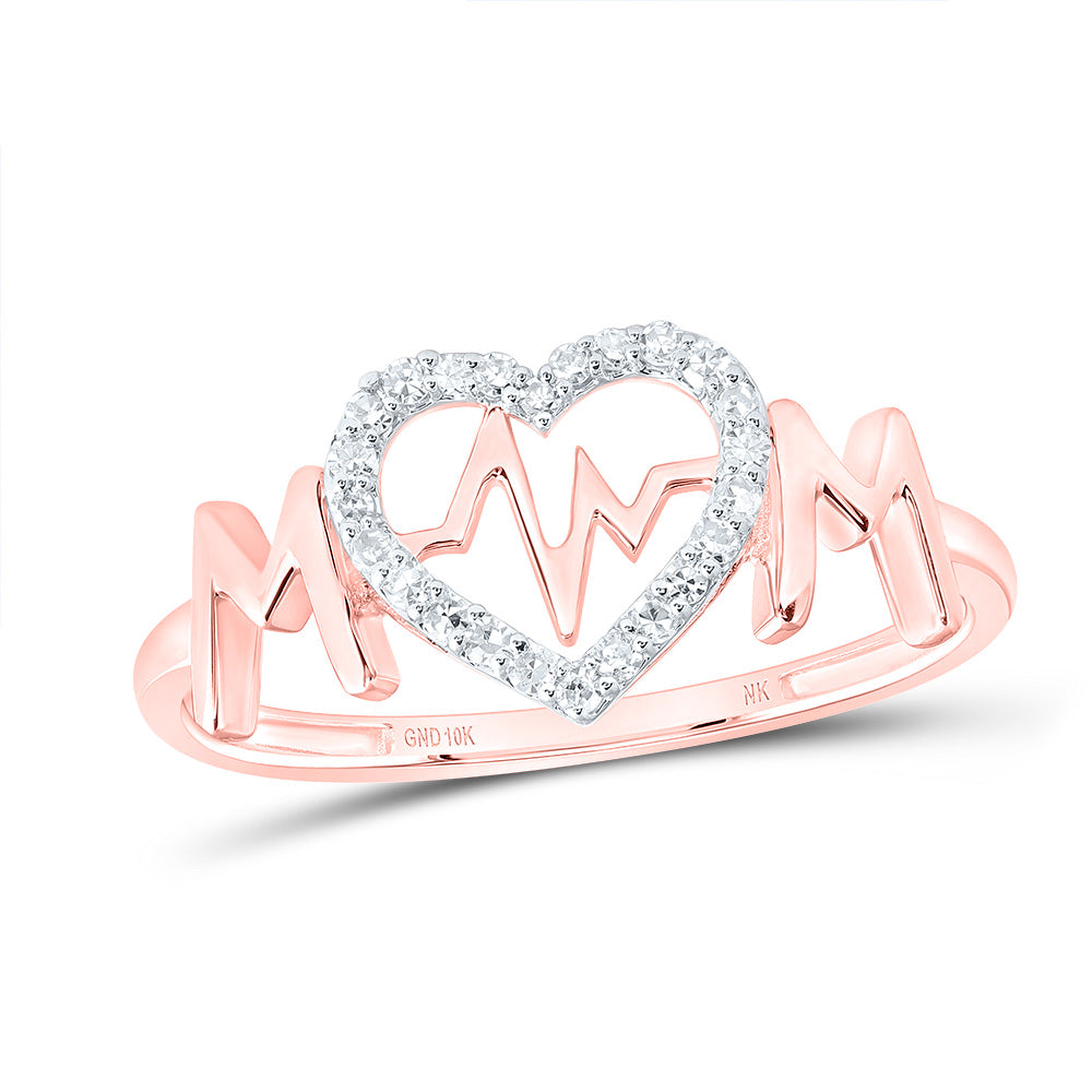 1/10CTW-DIA NK MOM HEART RING