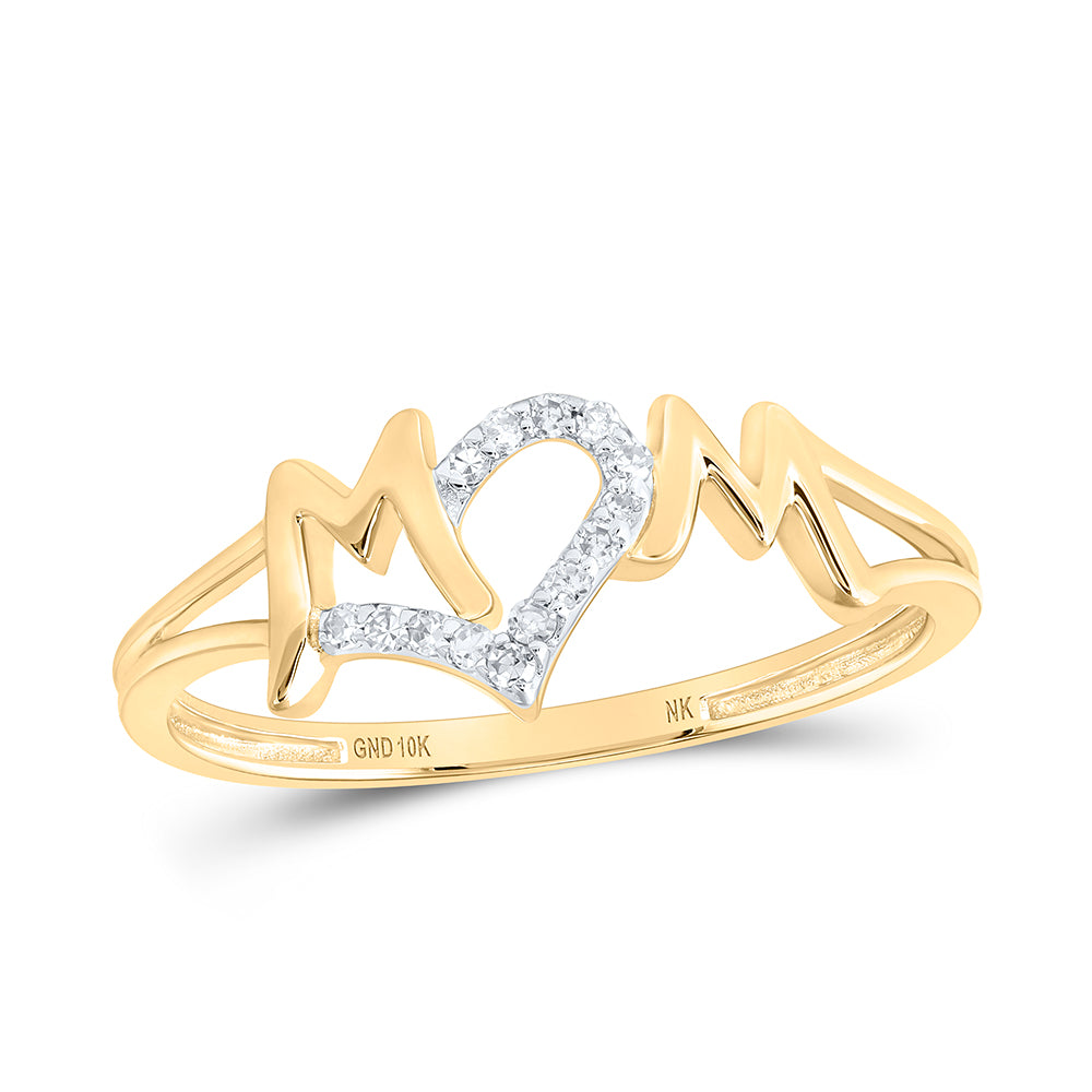 1/12CTW-DIA NK MOM HEART RING