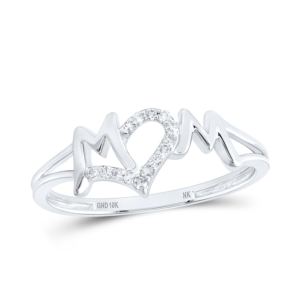 1/12CTW-DIA NK MOM HEART RING