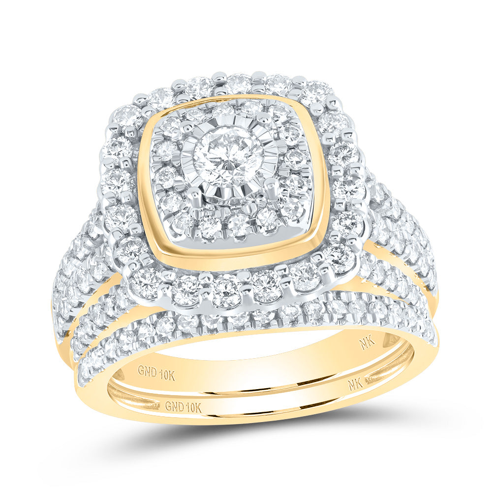1 3/4CTW-DIA NK 1/5CT-CRD BRIDAL SET