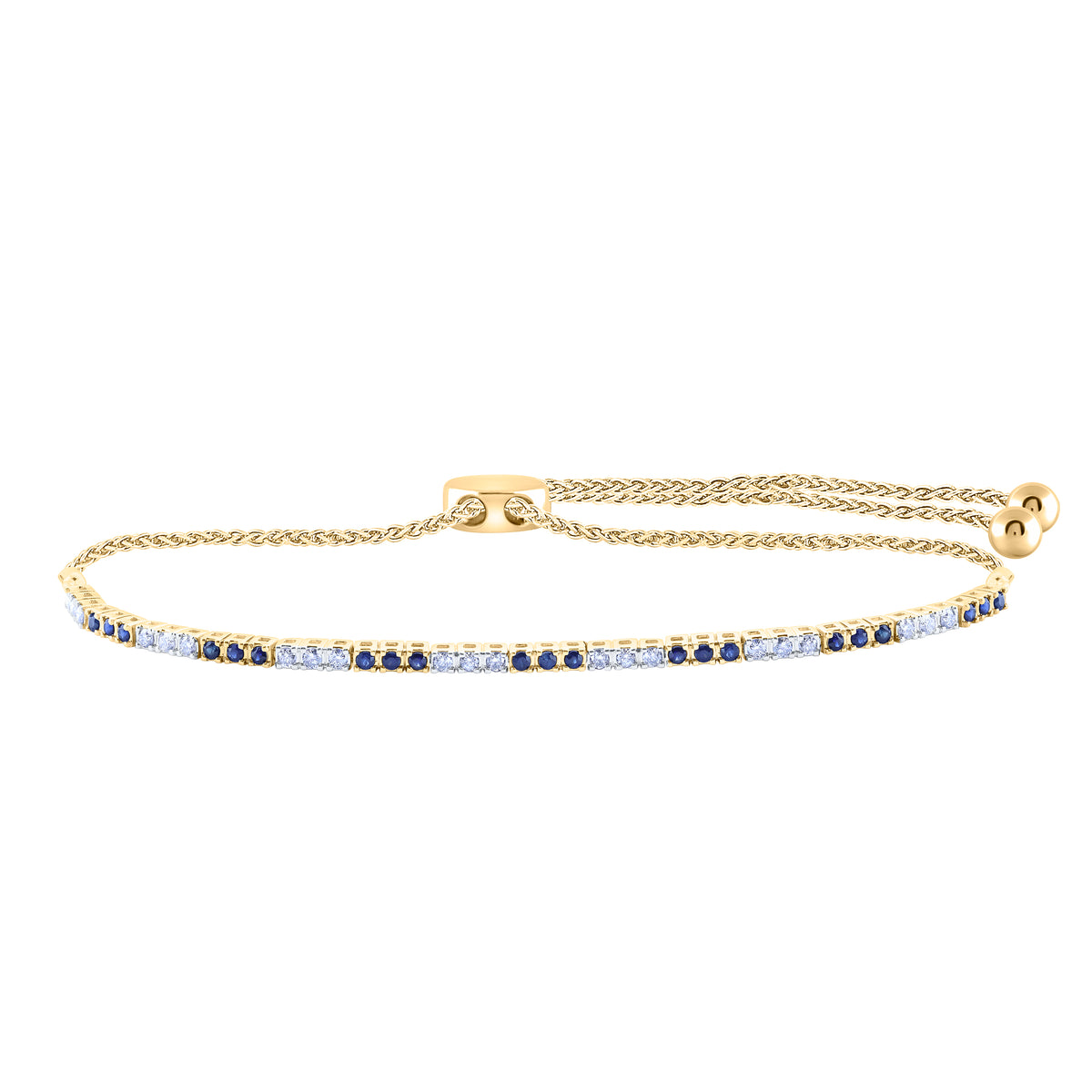1/2CTW-DIA NK 1/2CT-SAPP BOLO BRACELET(9 INCH)
