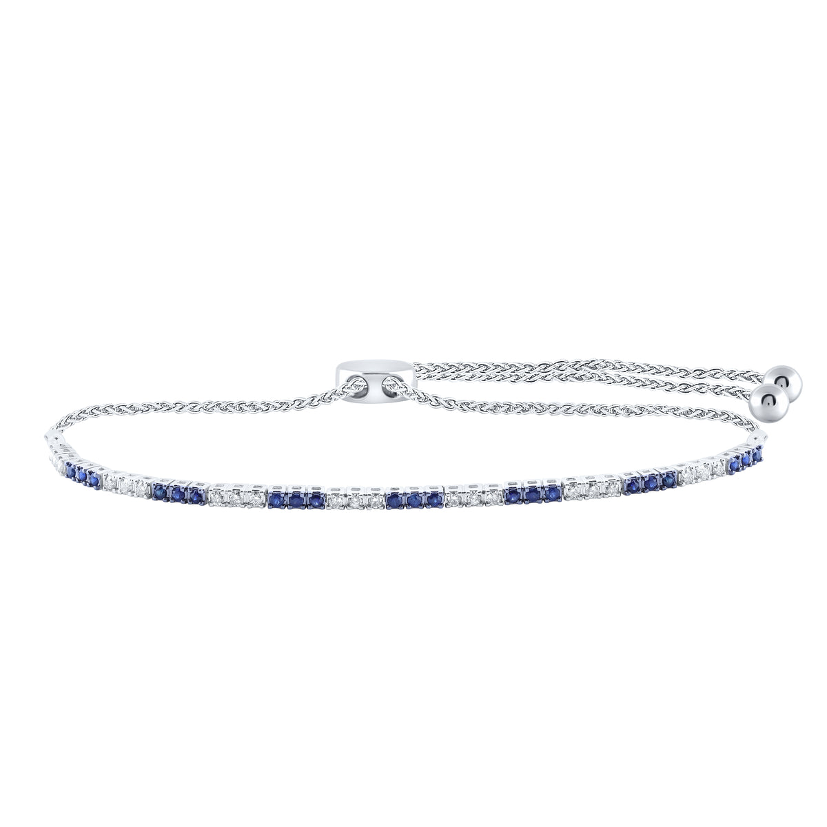 1/2CTW-DIA NK 1/2CT-SAPP BOLO BRACELET(9 INCH)