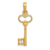 Load image into Gallery viewer, 14K Polished 3-D Key Charm
