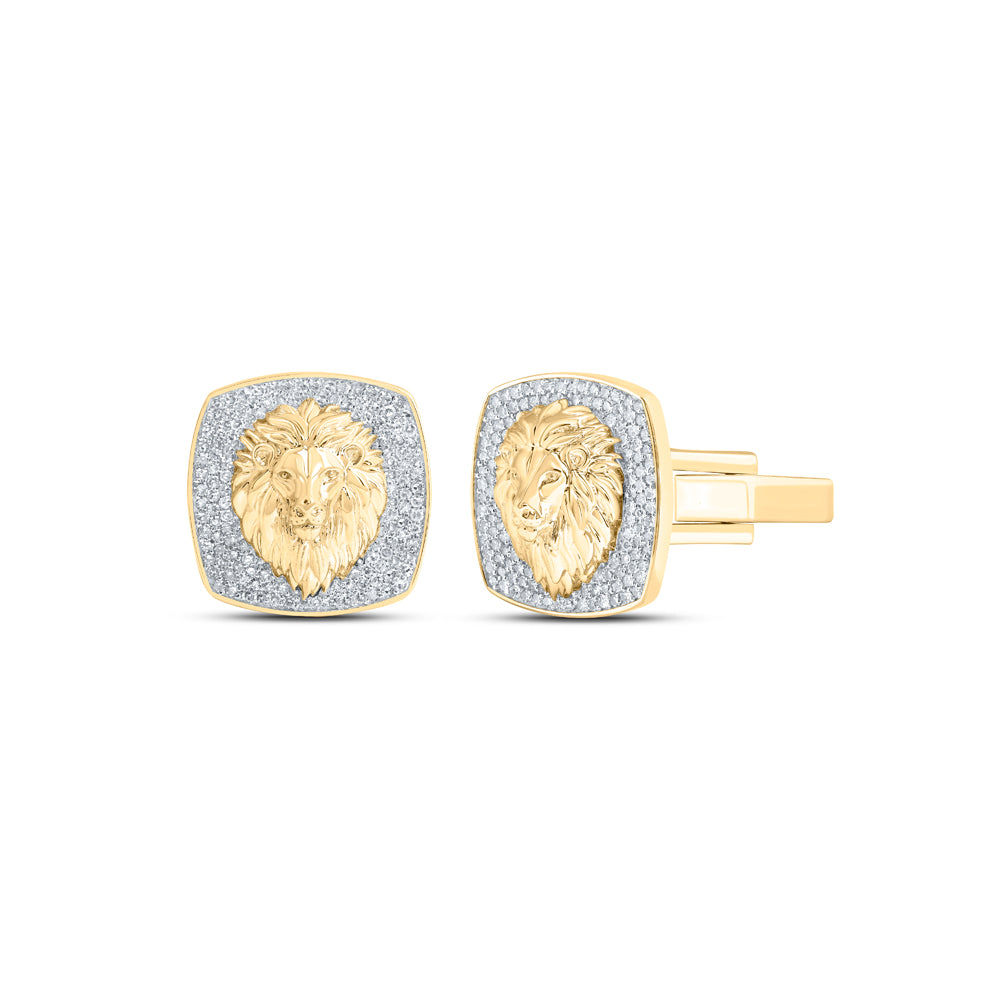 1CTW-DIA NK LION FACE CUFF LINK
