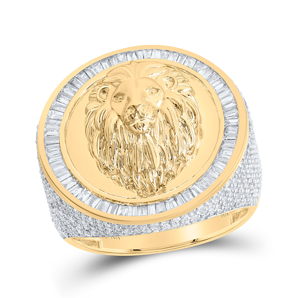 2 1/3CTW-DIA NK LION FACE MENS RING
