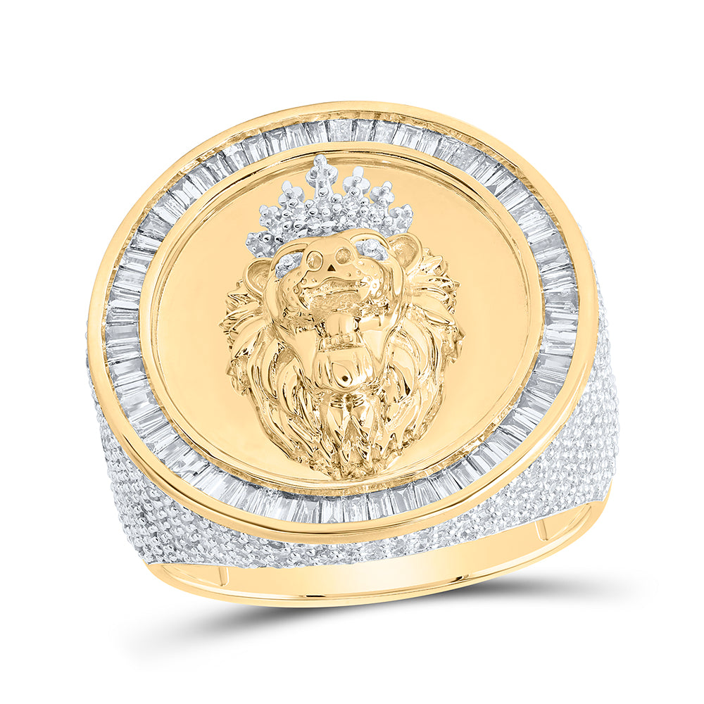 2 3/8 CTW-DIA NK LION FACE MENS RING