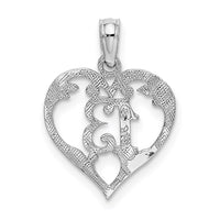 Load image into Gallery viewer, 14k White Gold 13 in Heart Cut-out Pendant
