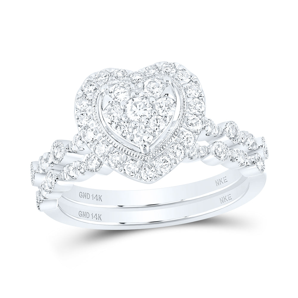 5/8CTW-DIA NKE HEART BRIDAL SET
