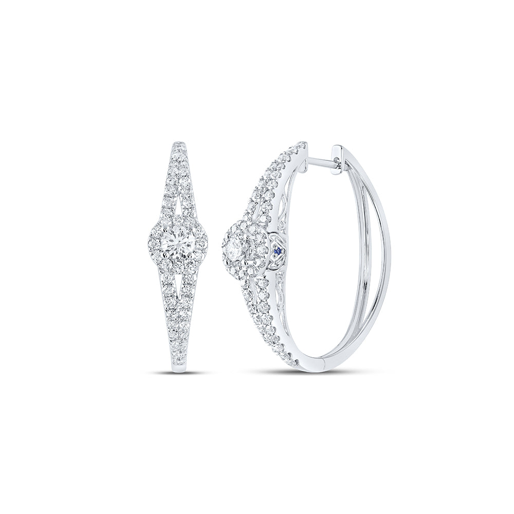 1 1/2CTW-DIA ANA M HOOPS EARRING