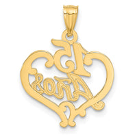 Load image into Gallery viewer, 14k Diamond-cut 15 ANOS Heart Pendant
