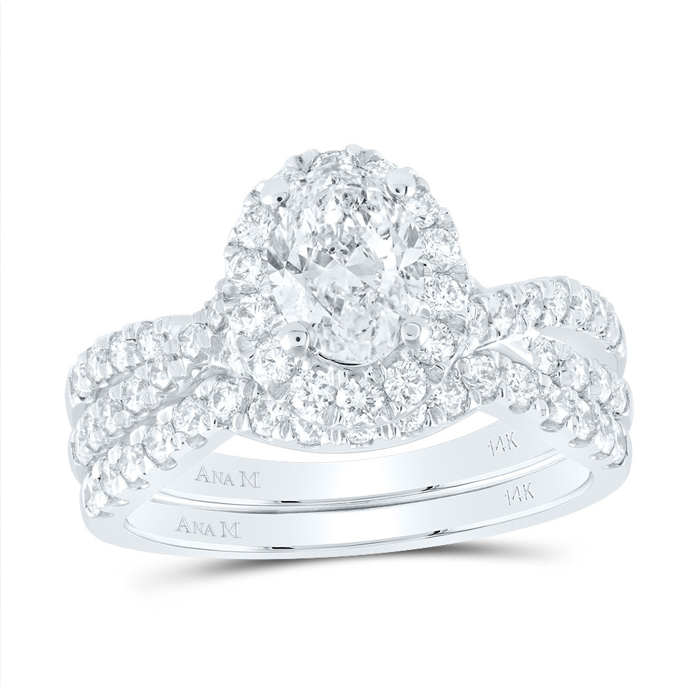 2 CTW-DIA ANA M 1CT-COVAL BRIDAL SET 1 HALO