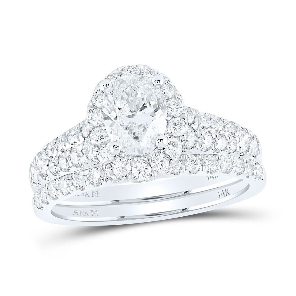 2 CTW-DIA ANA M 1CT-COVAL BRIDAL SET 1 HALO