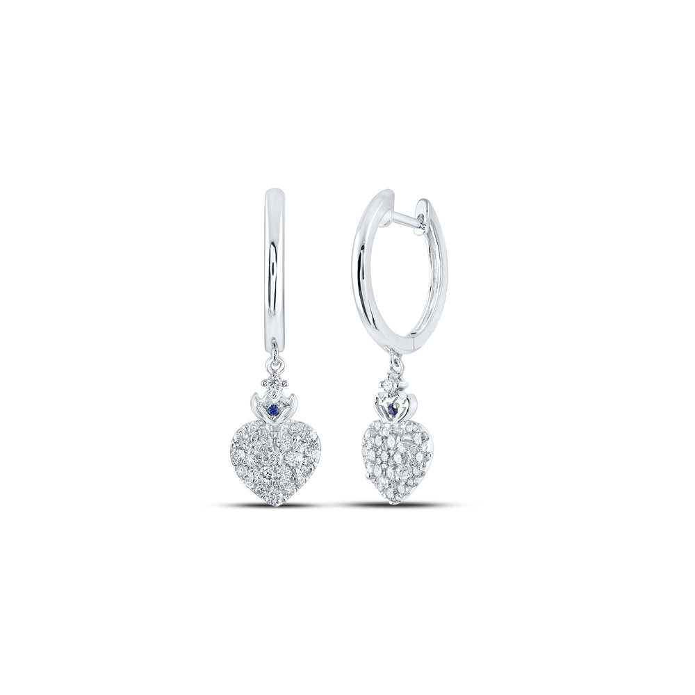 1/2CTW-DIA ANA M FASHION HEART DANGLING EARRING