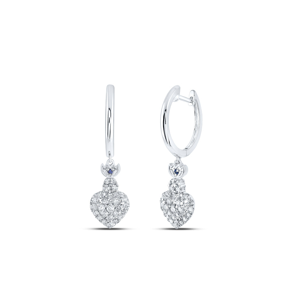 1/2CTW-DIA ANA M FASHION HEART DANGLING EARRING