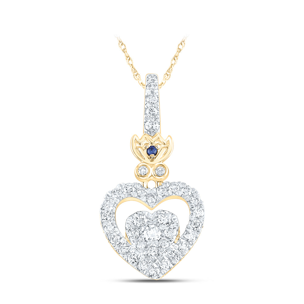 1/4CTW-DIA ANA M HEART PENDANT