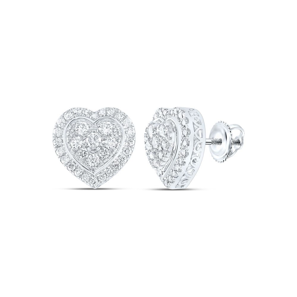 1 1/4CTW-DIA NK HEART EARRING